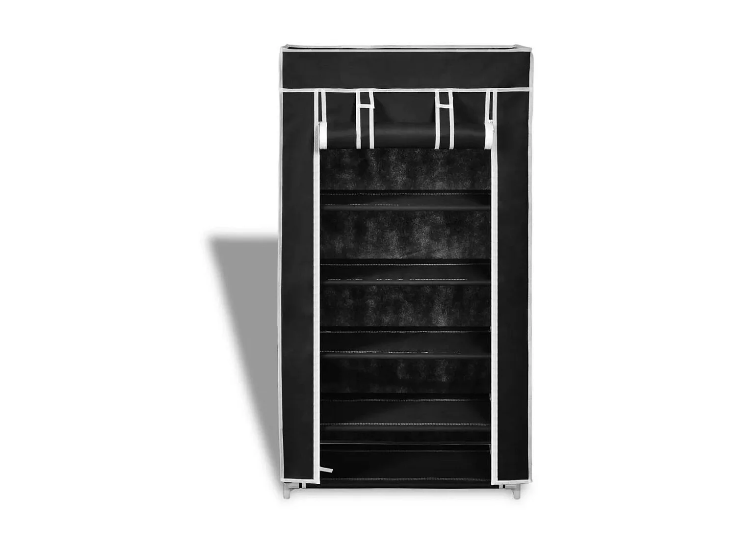 Armoire à chaussures avec housse 58 x 28x106 Tissu Noir