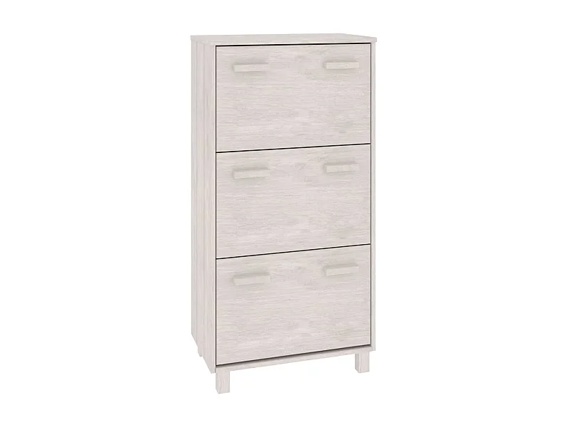 Armoire à chaussures Blanc 59,5x35x117 Bois de pin massif
