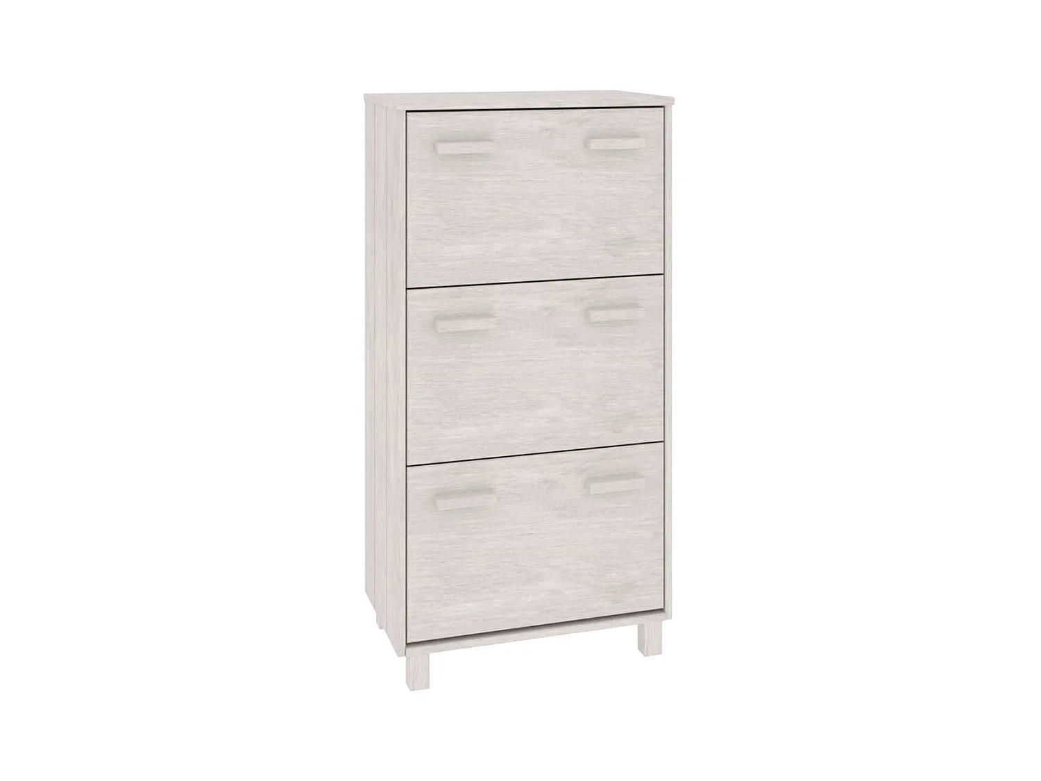 Armoire à chaussures Blanc 59,5x35x117 Bois de pin massif