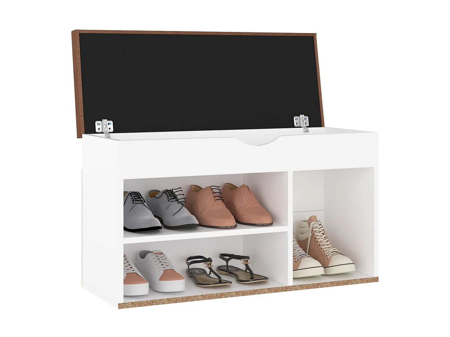 Banc à chaussures avec coussin Blanc 80x30x47