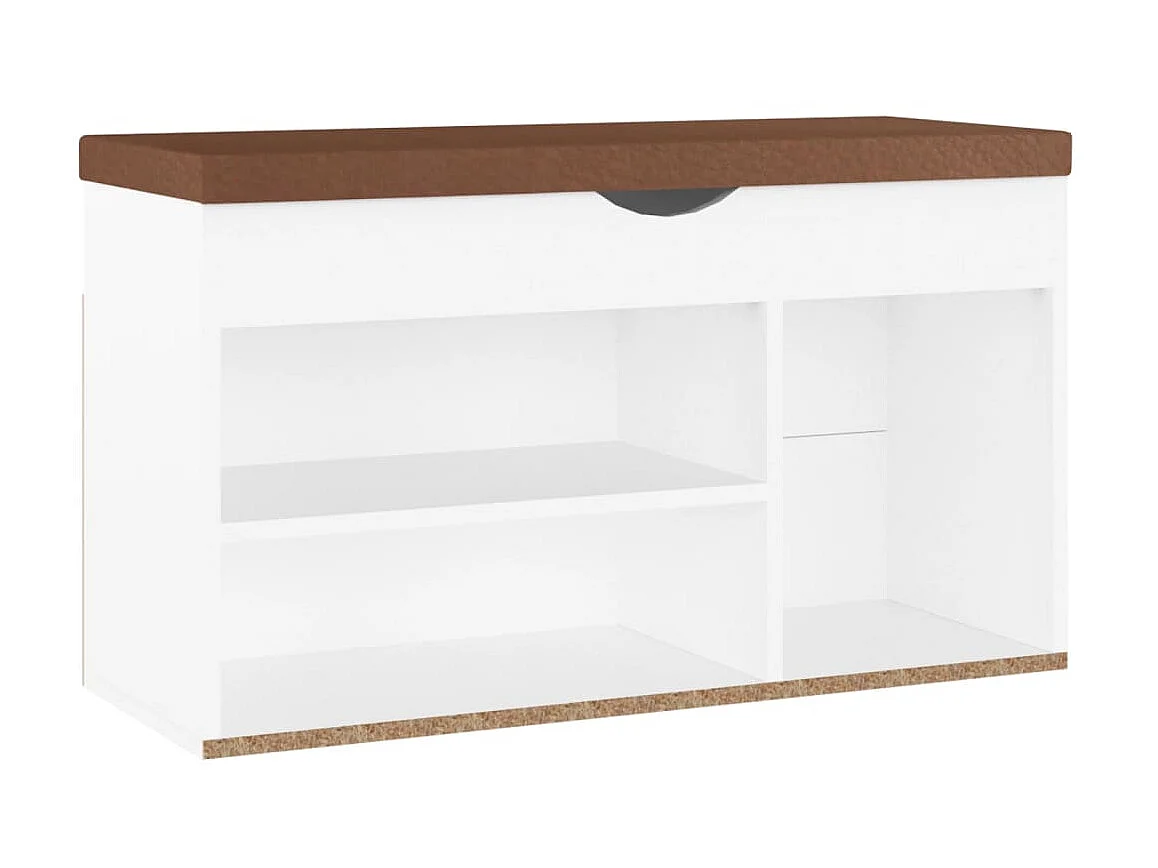 Banc à chaussures avec coussin Blanc 80x30x47