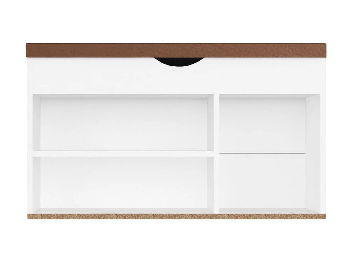 Banc à chaussures avec coussin Blanc 80x30x47