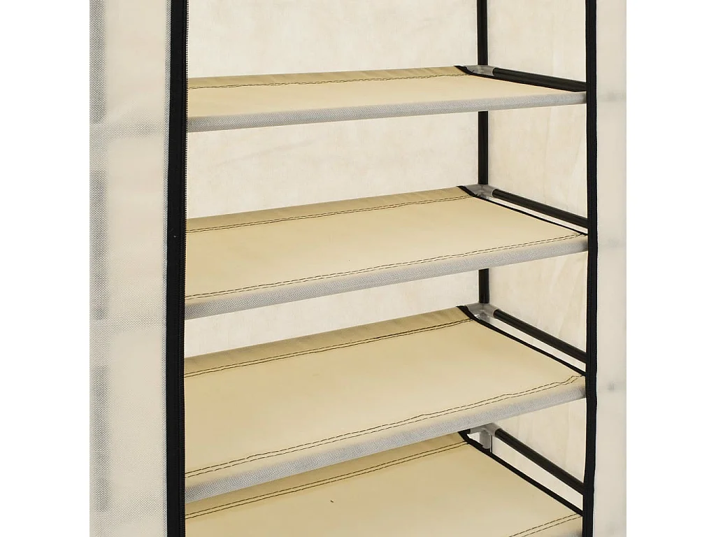 Armoire à chaussures avec housse Crème 58x28x106 Tissu