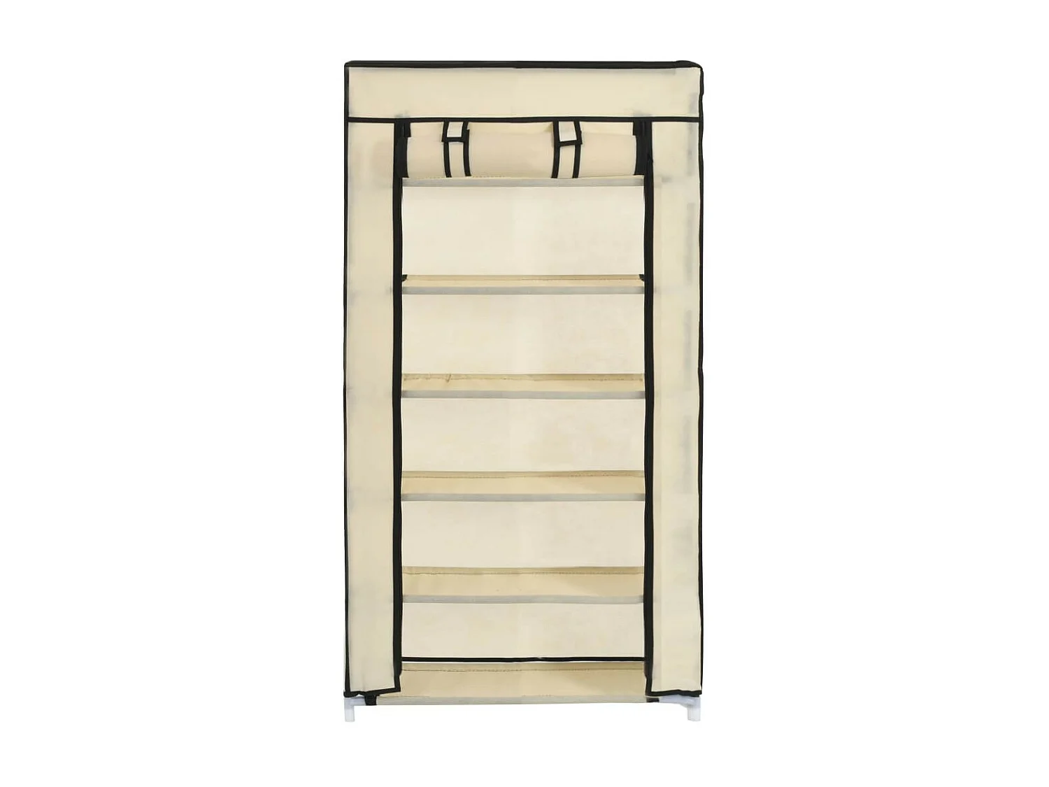 Armoire à chaussures avec housse Crème 58x28x106 Tissu