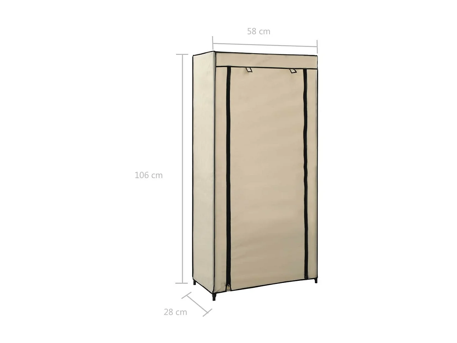 Armoire à chaussures avec housse Crème 58x28x106 Tissu