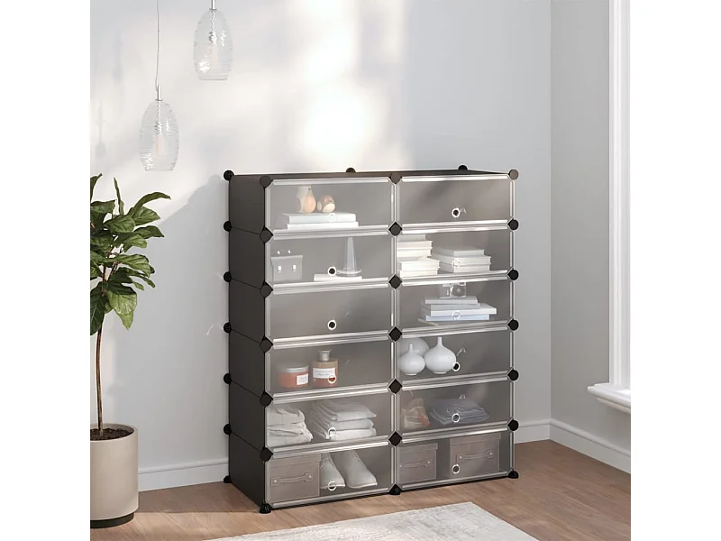 Étagère à chaussures Noir 94,5x36,5x106 PP