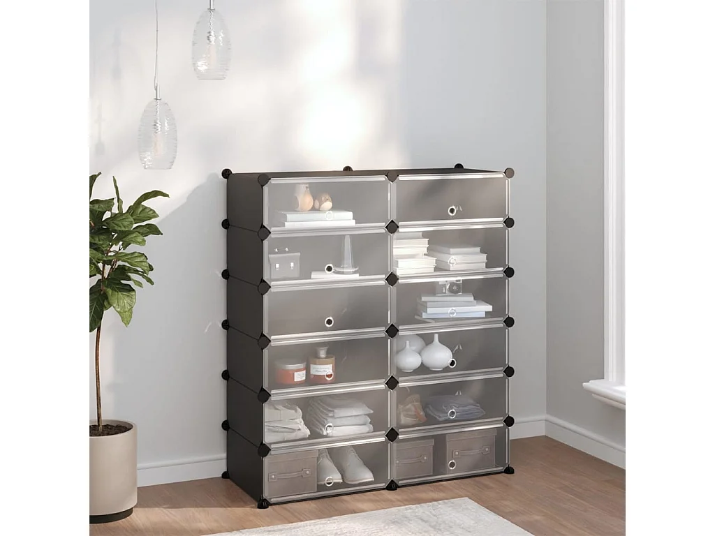 Étagère à chaussures Noir 94,5x36,5x106 PP