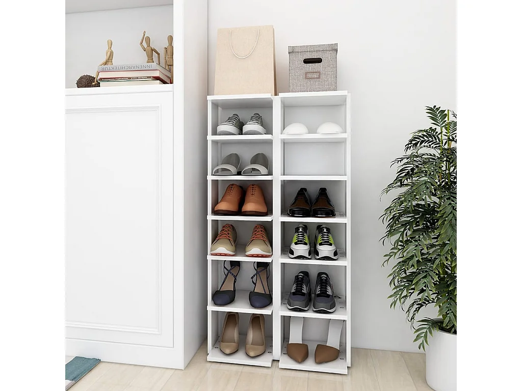 Armoires à chaussures 2 pcs Blanc 25x27x102