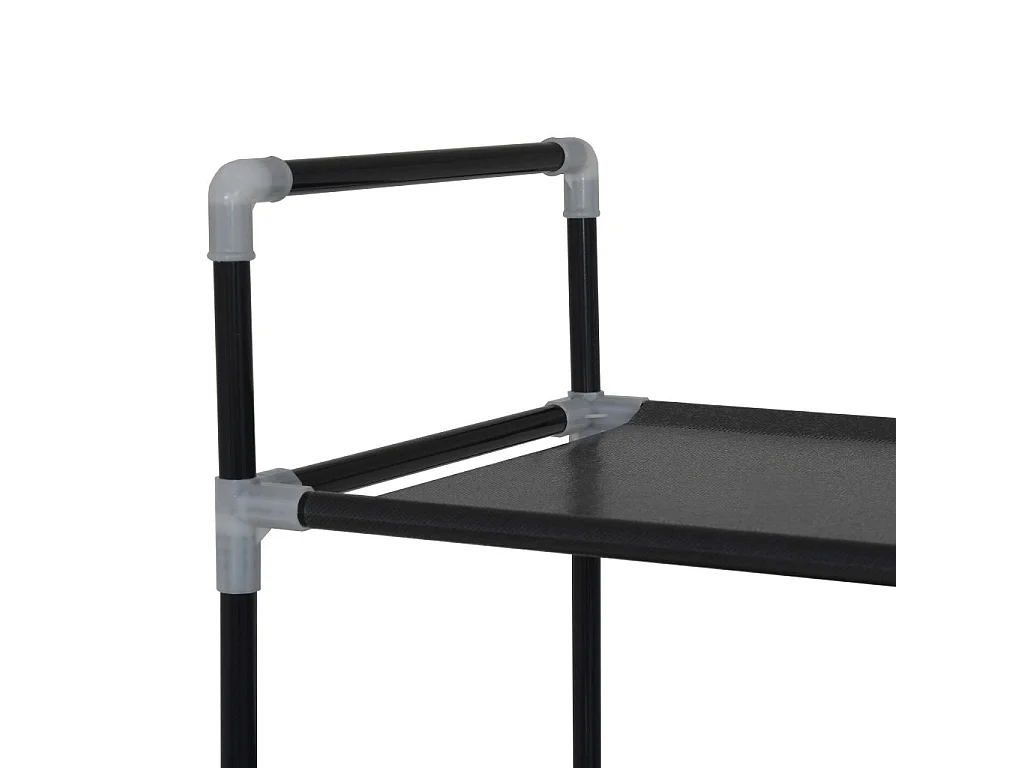 Range-chaussures avec 10 étagères Métal et Tissu non tissé Noir