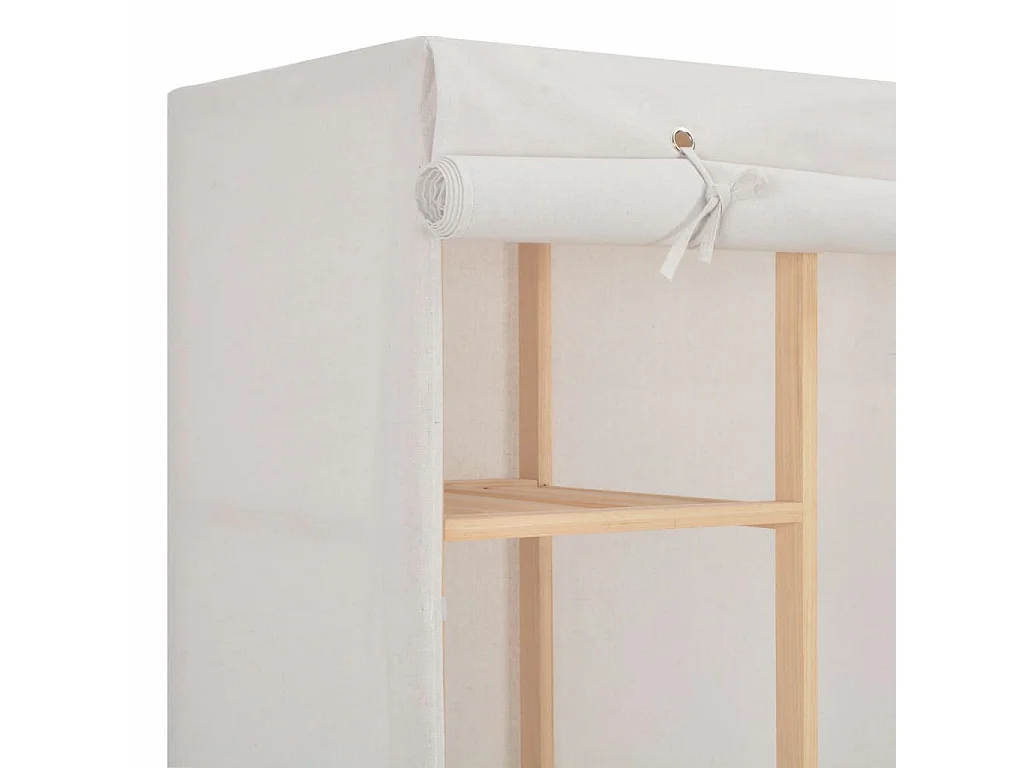 Garde-robe Blanc 135 x 40x170 Tissu