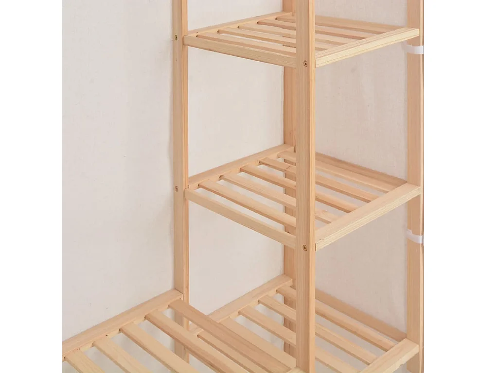 Garde-robe Blanc 135 x 40x170 Tissu