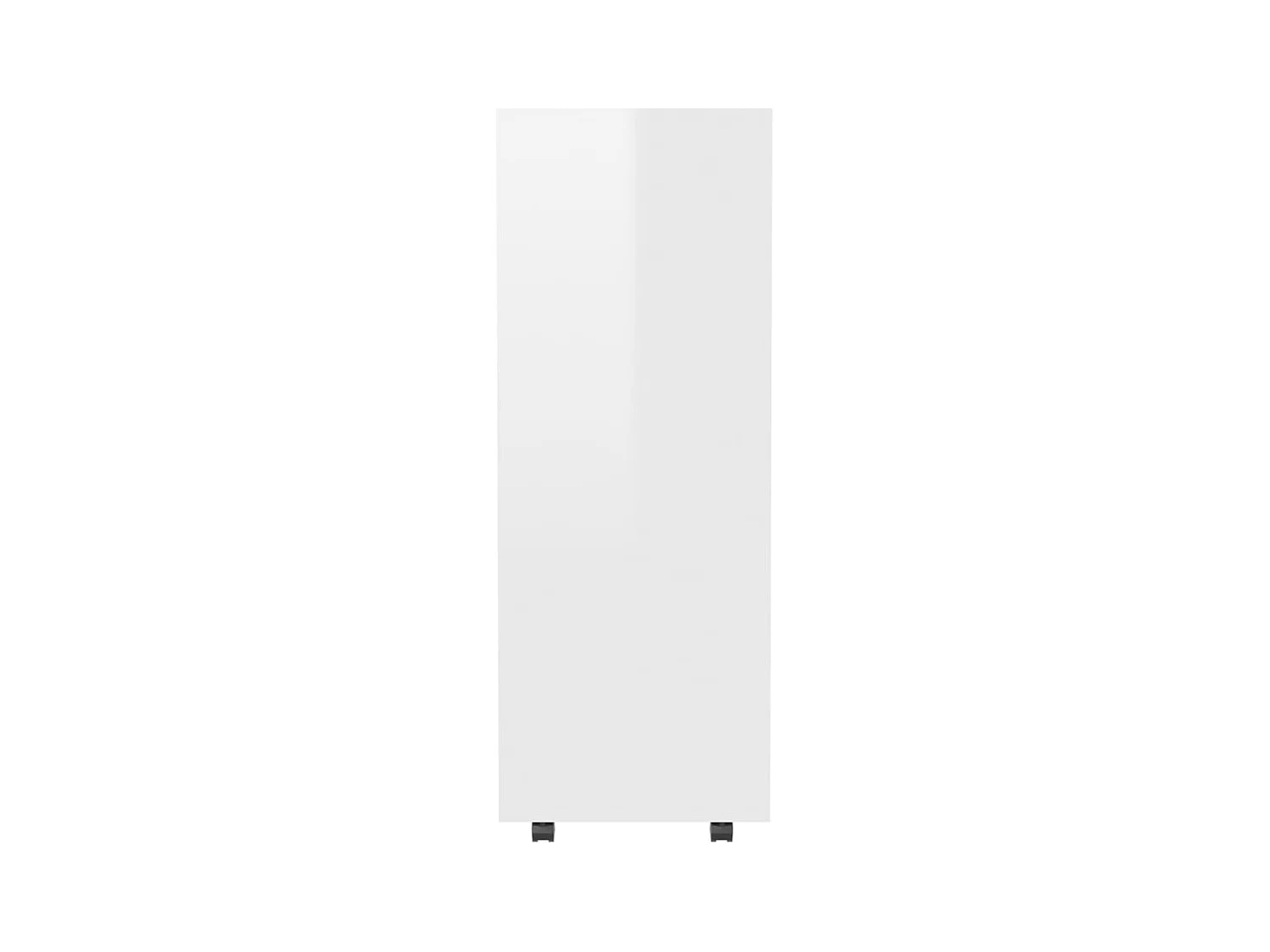 Petite armoire dressing sur roulette 1 penderie 3 étagères 80cm - Collection Event-Blanc brillant