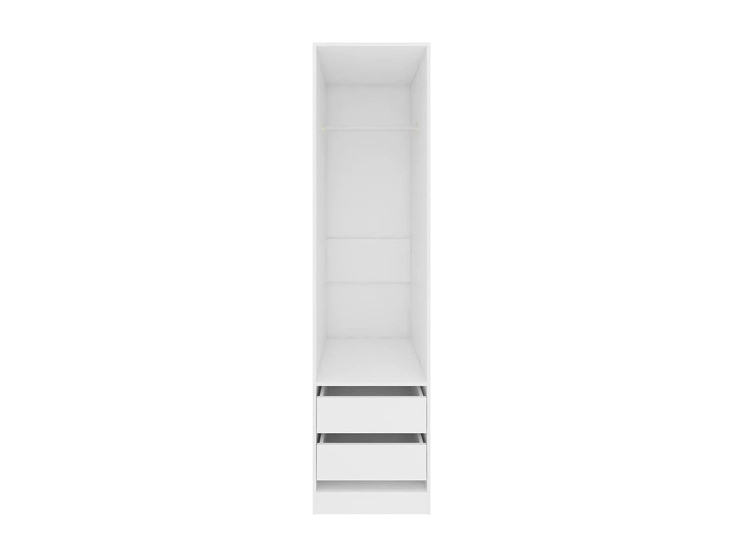 Armoire dressing 1 penderie 2 tiroirs 50cm - Collection Kodok-Blanc brillant