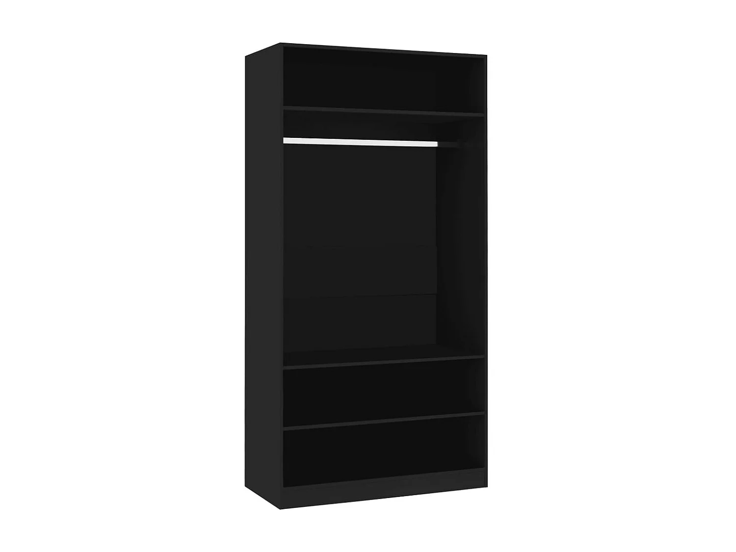 Armoire dressing 1 penderie 3 étagères 100cm - Collection Klozer-Noir
