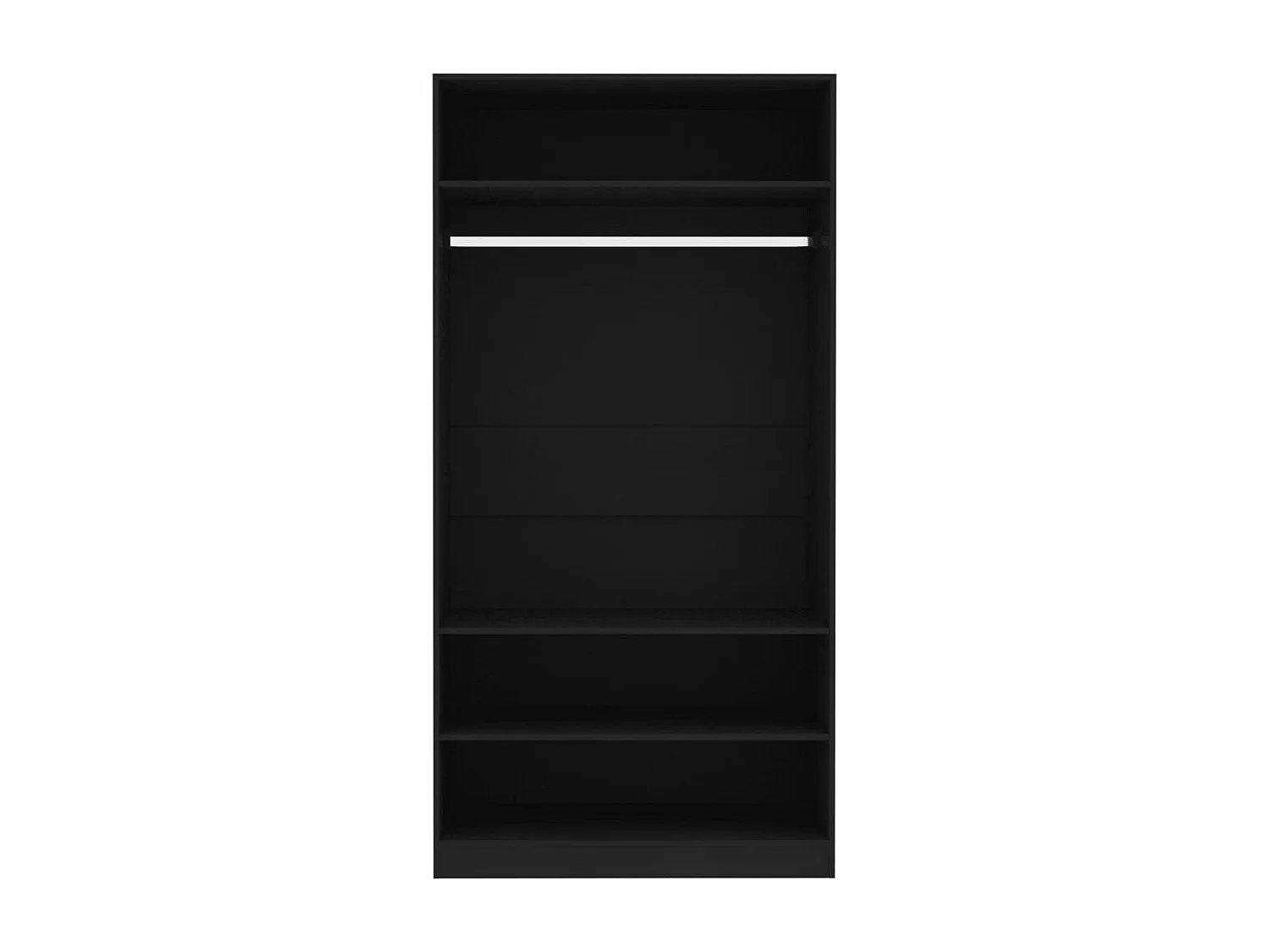 Armoire dressing 1 penderie 3 étagères 100cm - Collection Klozer-Noir