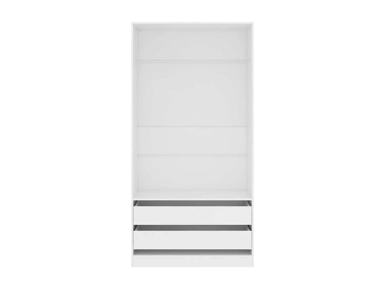 Armoire dressing 1 penderie 2 tiroirs 100cm - Collection Kodok-Blanc