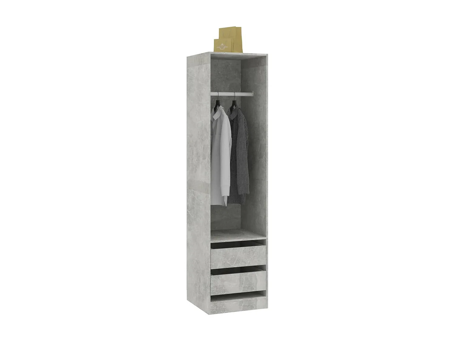 Armoire dressing 1 penderie 2 tiroirs 50cm - Collection Kodok-Gris béton