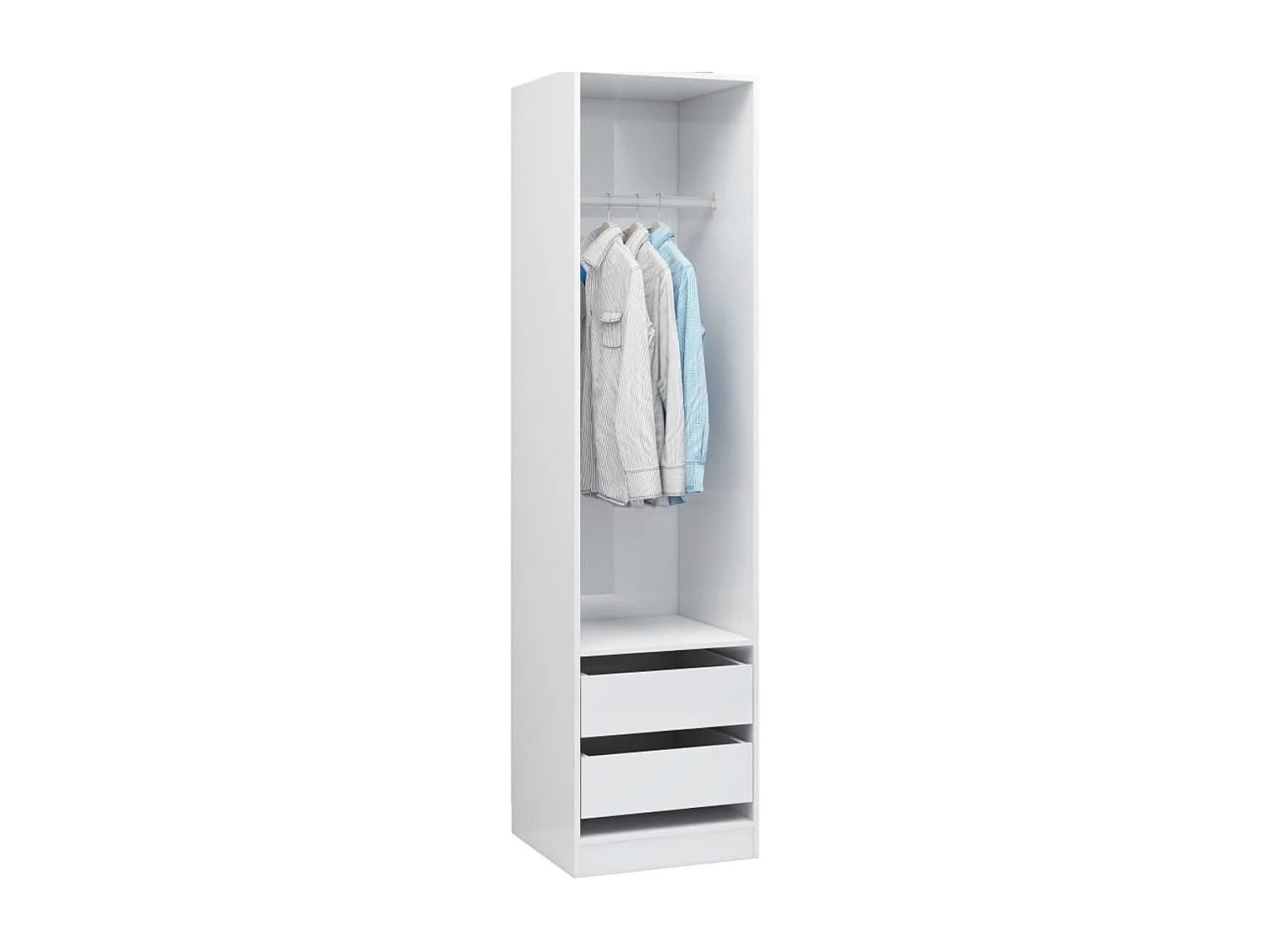 Armoire dressing 1 penderie 2 tiroirs 50cm - Collection Kodok-Gris béton