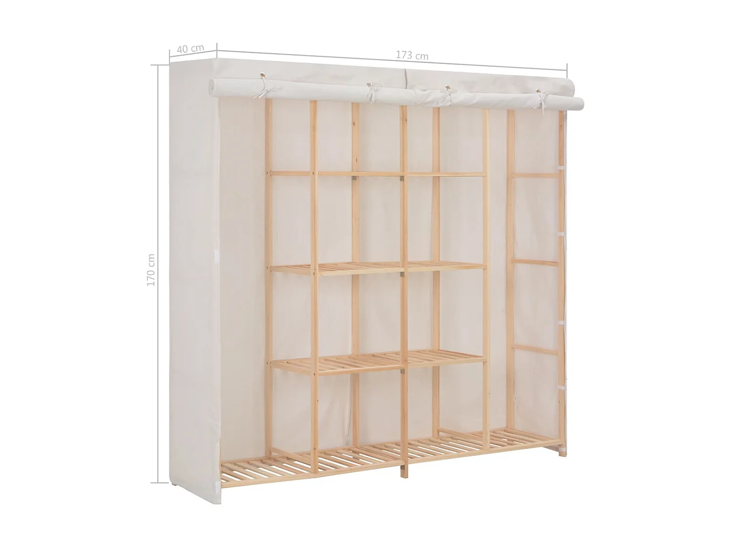 Garde-robe Blanc 173x40x170 Tissu