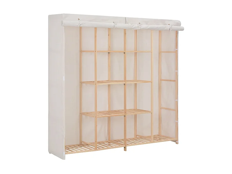 Garde-robe Blanc 173x40x170 Tissu