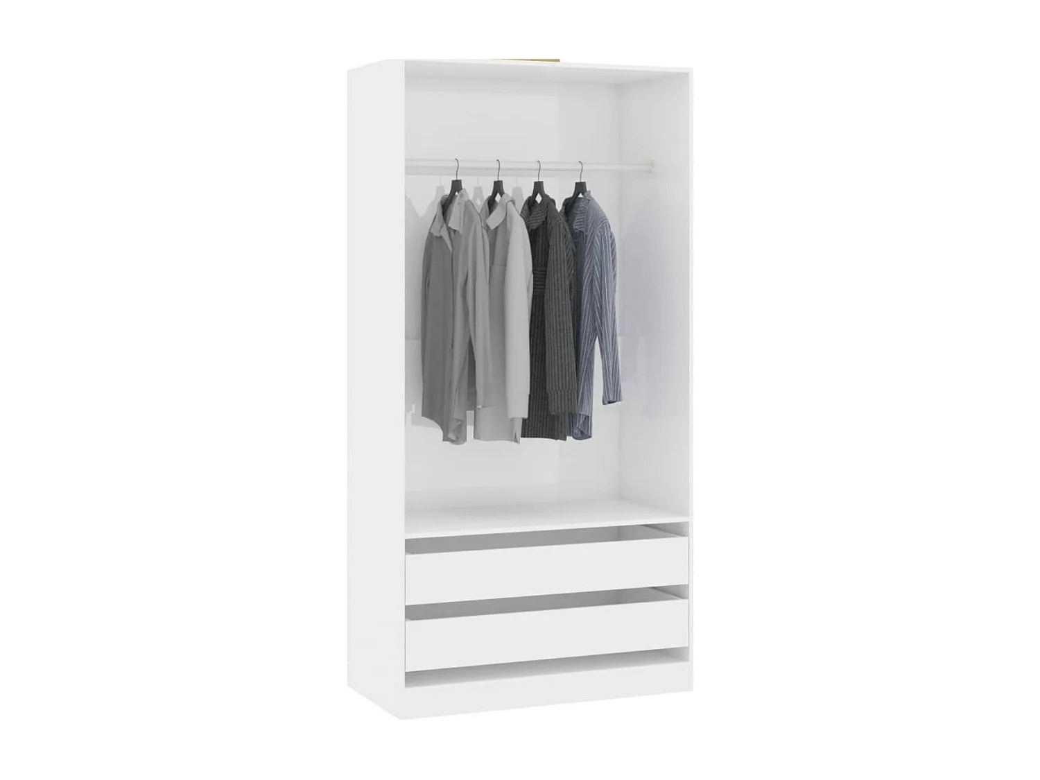 Armoire dressing 1 penderie 2 tiroirs 100cm - Collection Kodok-Noir