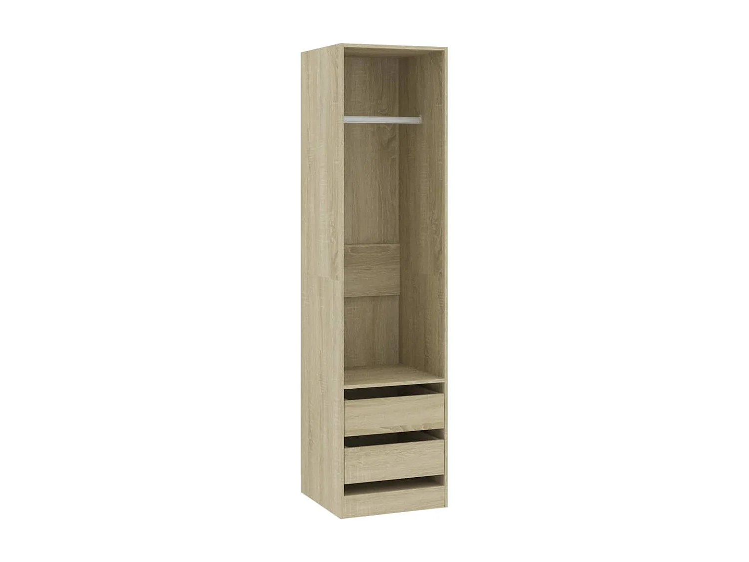 Armoire dressing 1 penderie 2 tiroirs 50cm - Collection Kodok-Chêne clair