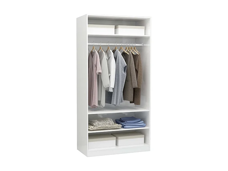 Garde-robe Blanc brillant 100 x 50x200