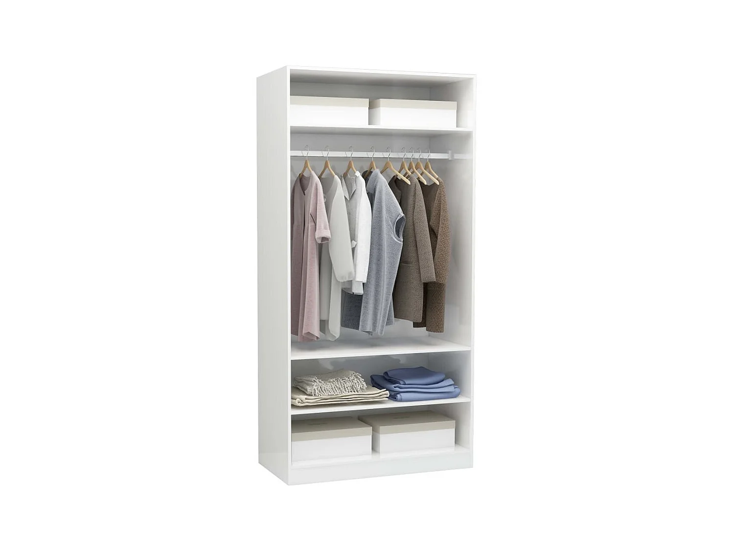 Garde-robe Blanc brillant 100 x 50x200
