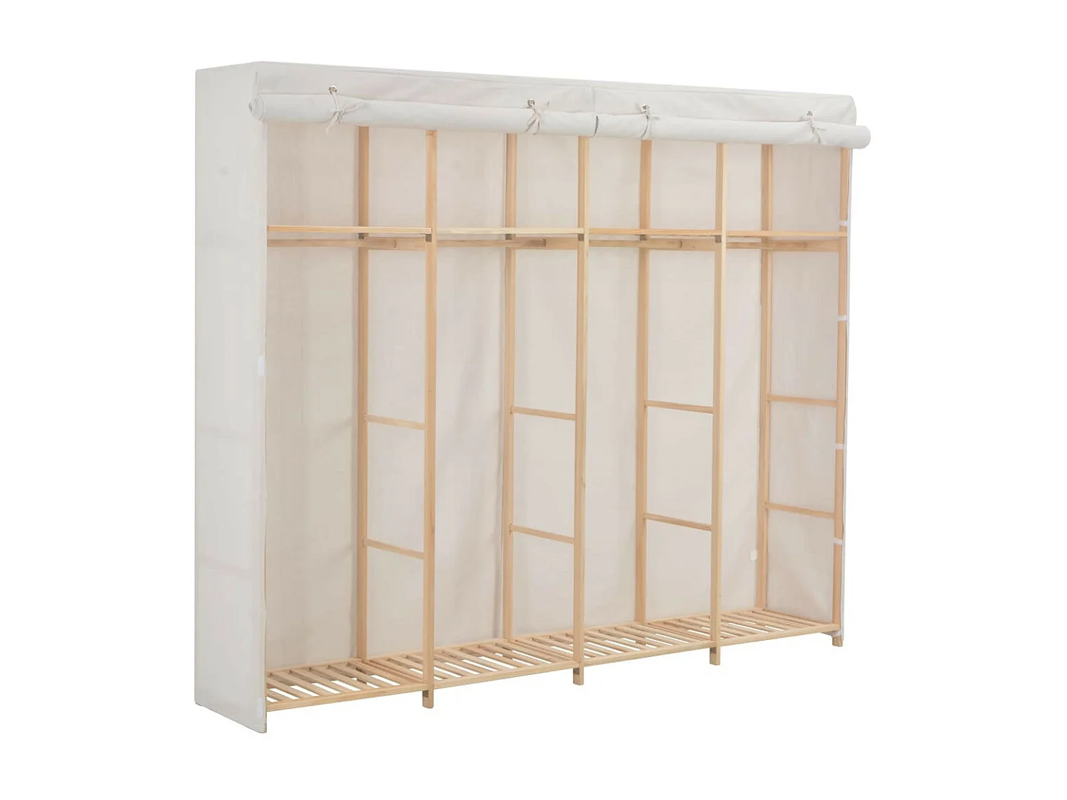 Garde-robe Blanc 200 x 40x170 Tissu