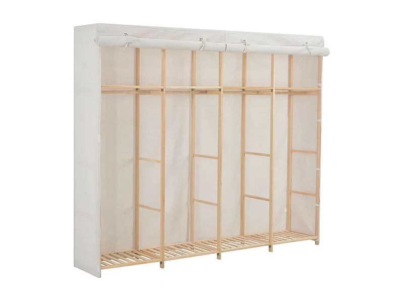 Garde-robe Blanc 200 x 40x170 Tissu