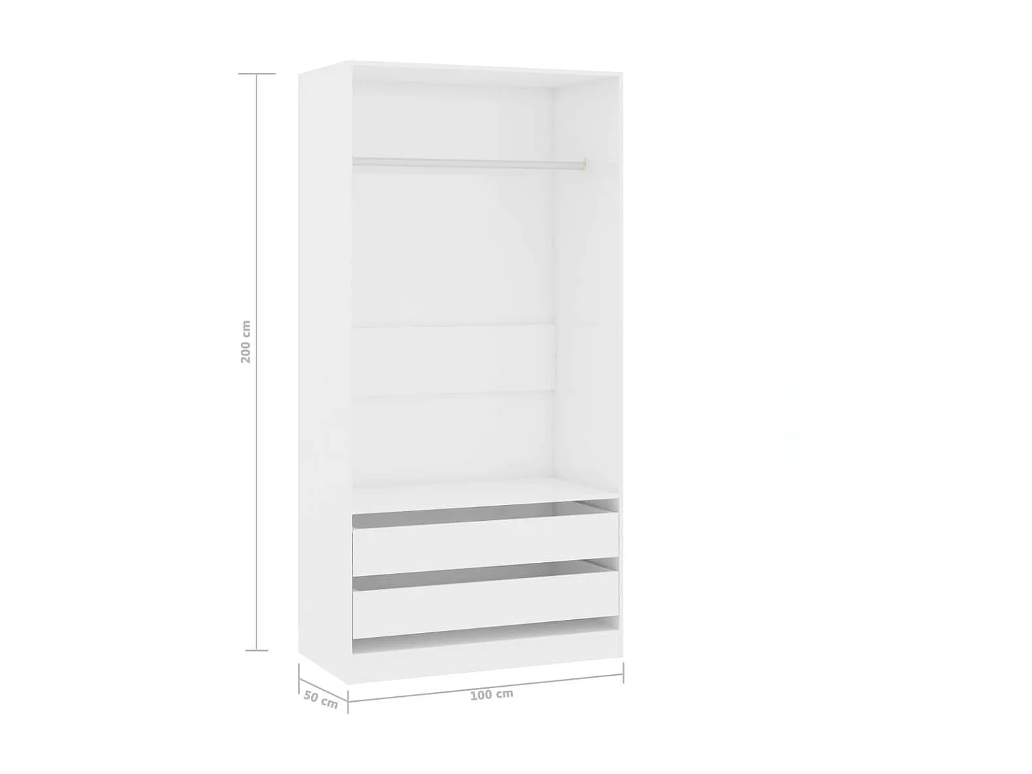 Garde-robe Blanc brillant 100x50x200