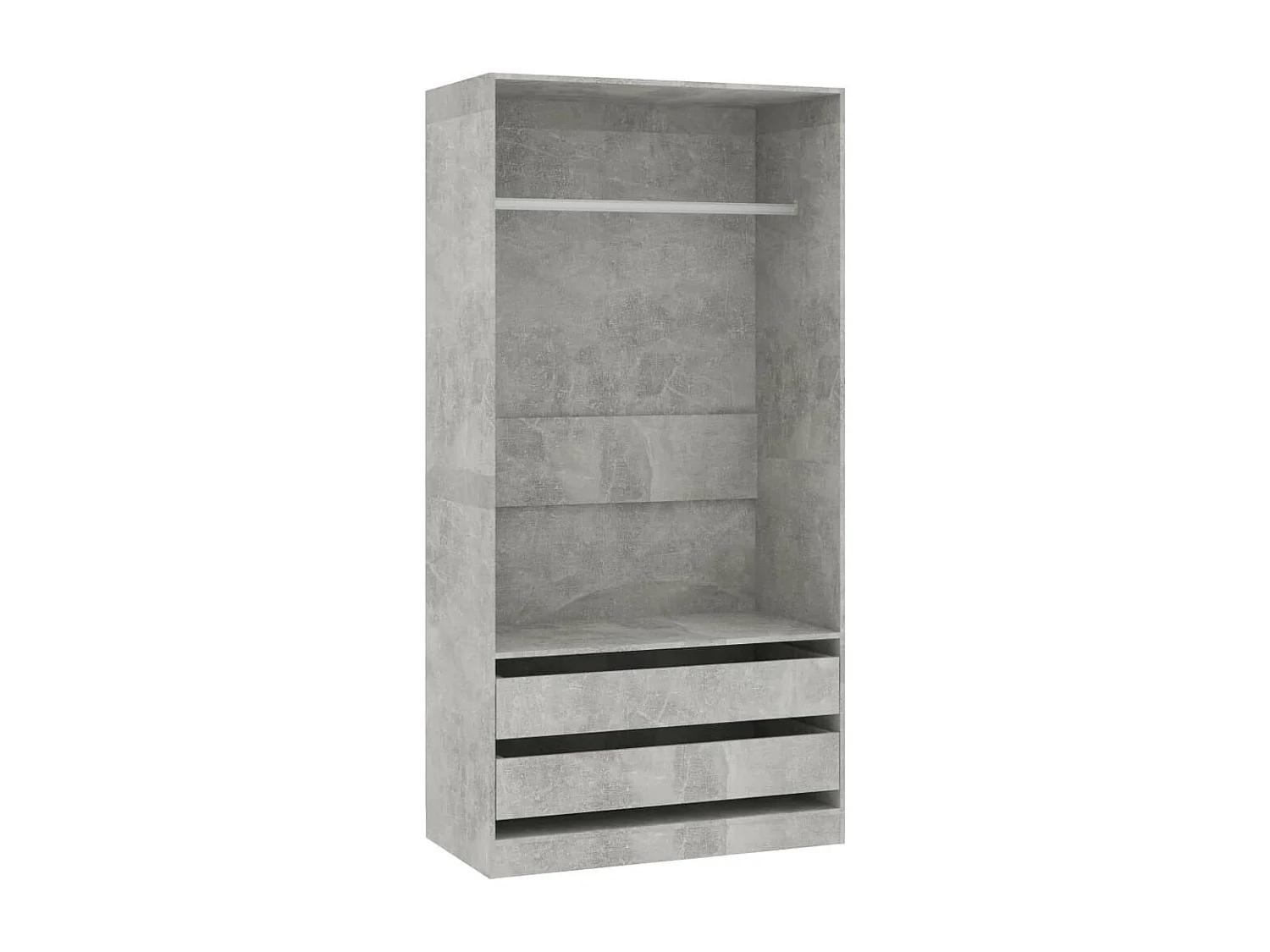 Armoire dressing 1 penderie 2 tiroirs 100cm - Collection Kodok-Gris béton