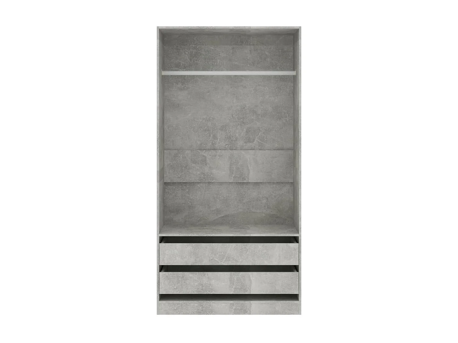 Armoire dressing 1 penderie 2 tiroirs 100cm - Collection Kodok-Gris béton
