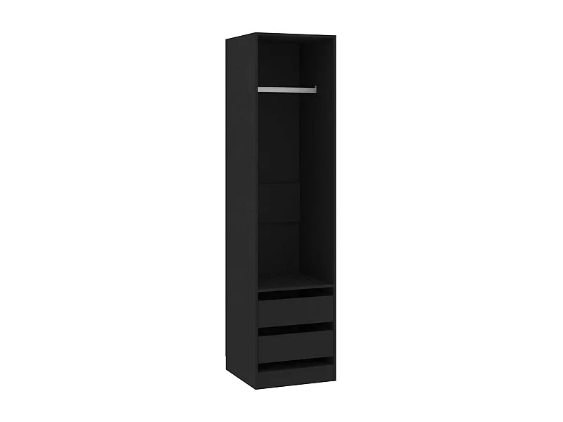 Armoire dressing 1 penderie 2 tiroirs 50cm - Collection Kodok-Noir