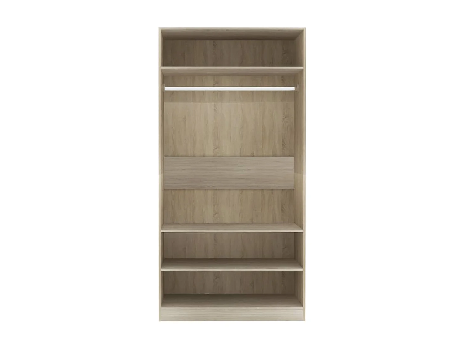 Armoire dressing 1 penderie 3 étagères 100cm - Collection Klozer-Chêne clair