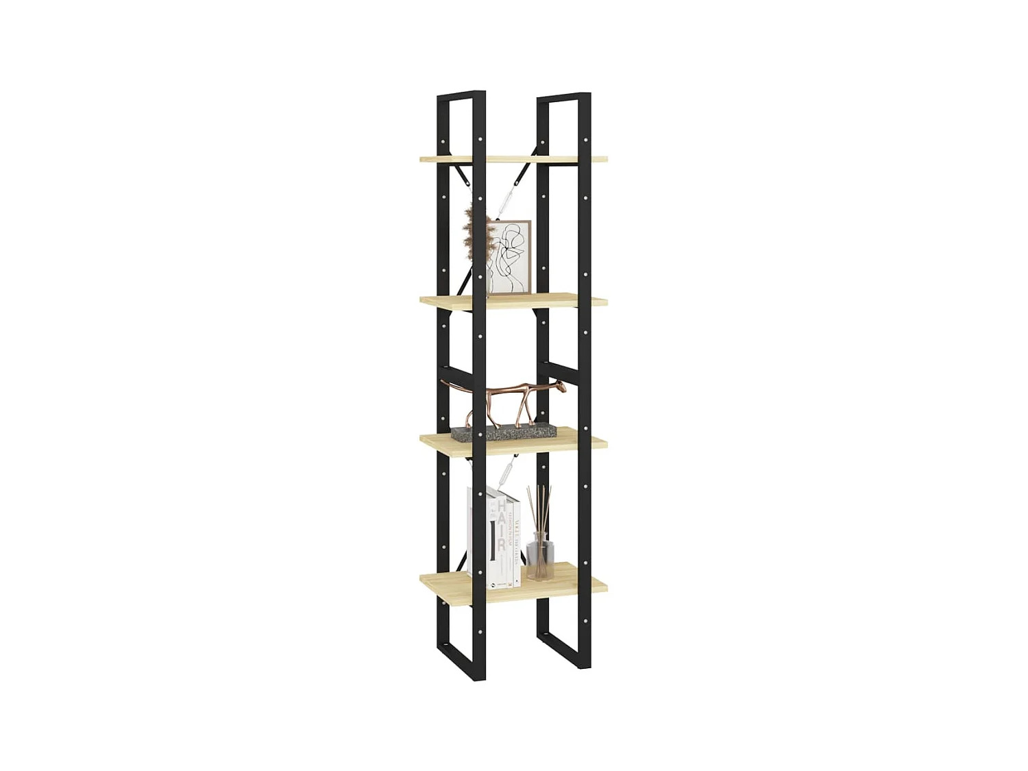 Bibliothèque à 4 niveaux 40x30x140 Bois de pin massif