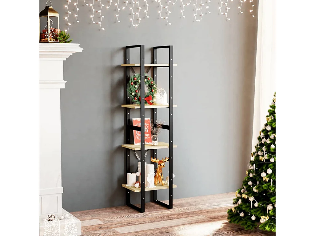 Bibliothèque à 4 niveaux 40x30x140 Bois de pin massif