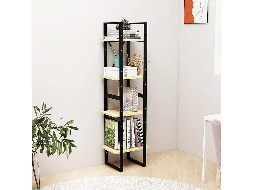 Bibliothèque à 4 niveaux 40x30x140 Bois de pin massif