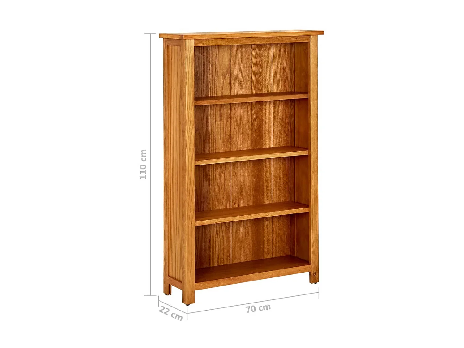 Bibliothèque à 4 niveaux 70x22x110 Bois de chêne massif