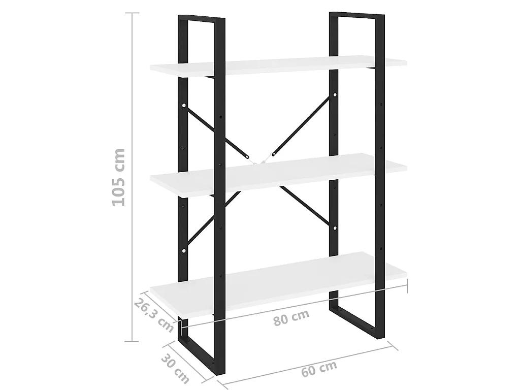 Bibliothèque Blanc 80x30x105