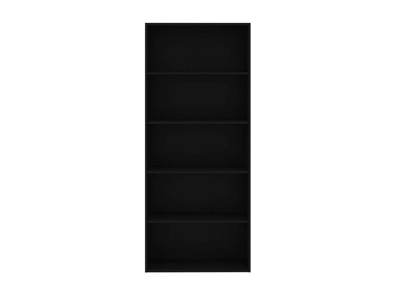 Bibliothèque à 5 niveaux Noir 80x30x189