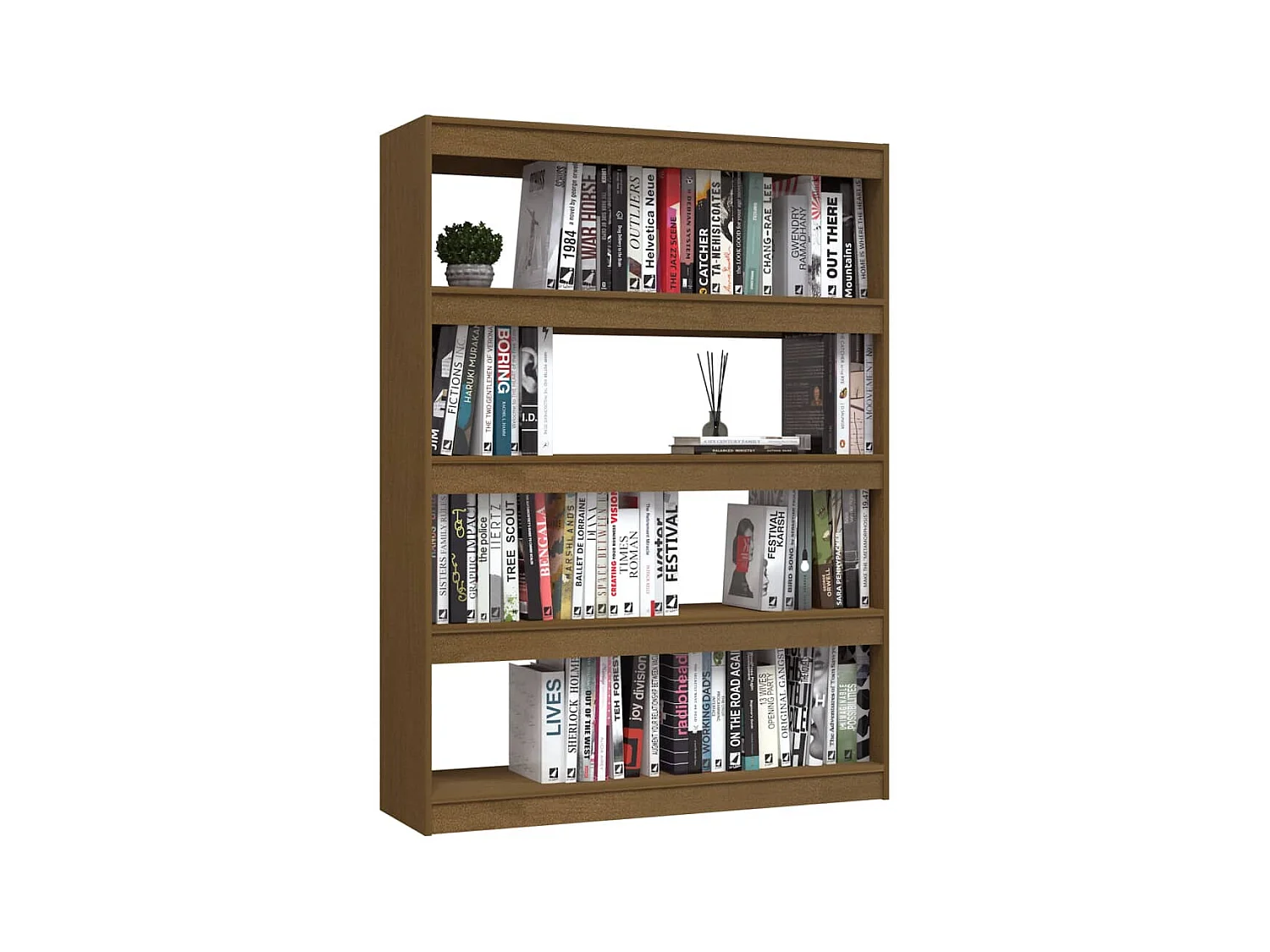 Bibliothèque-Séparateur de pièce Marron miel 100x30x135,5 Pin