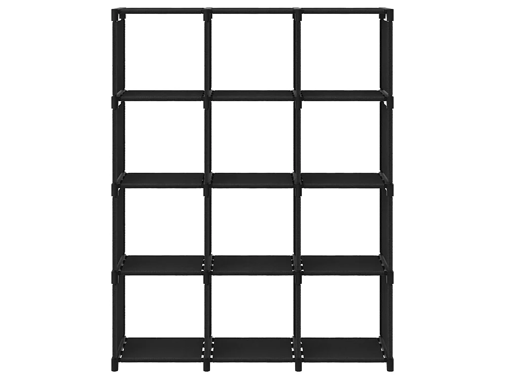 Étagère d'affichage 12 cubes Noir 103x30x141 Tissu
