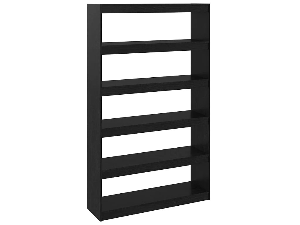 Bibliothèque-Séparateur de pièce Noir 100x30x167,5 Pin massif