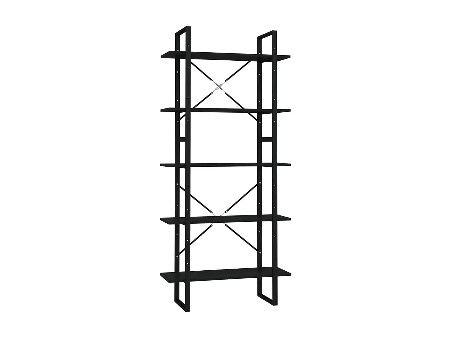 Bibliothèque à 5 niveaux Noir 80x30x175