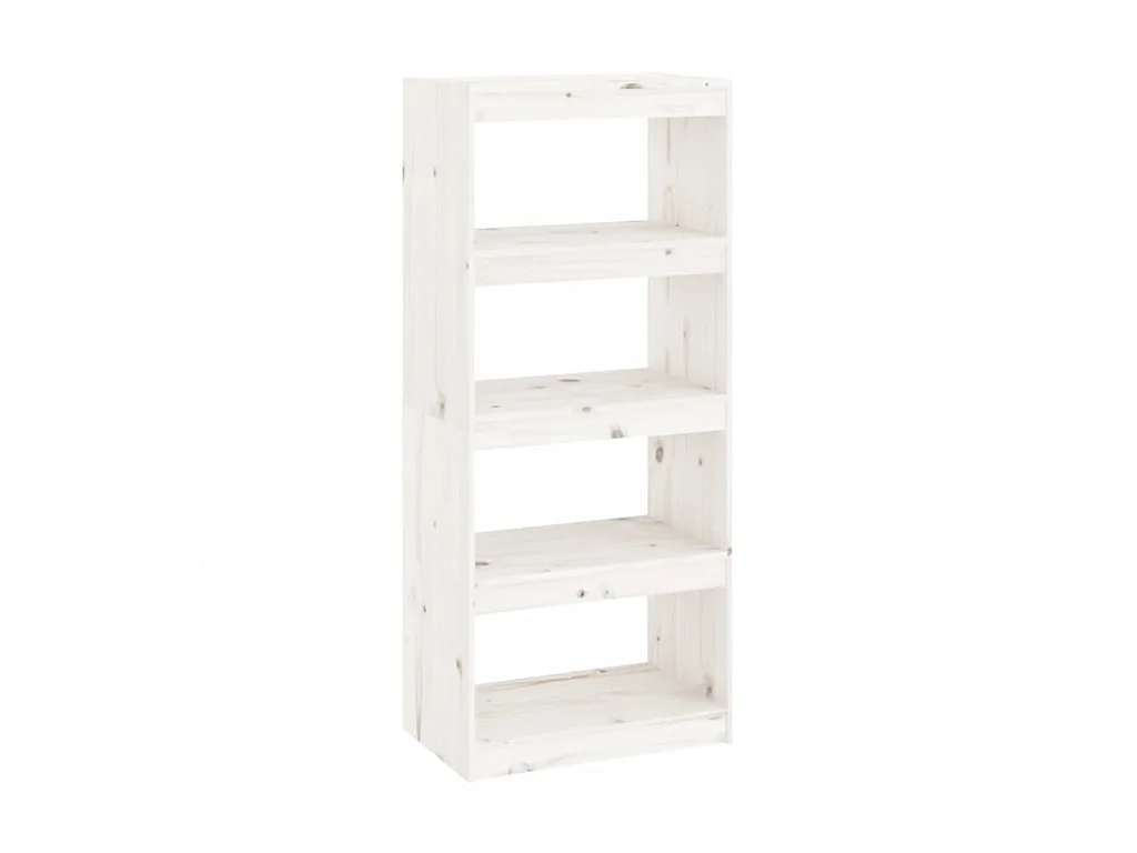 Bibliothèque-Séparateur de pièce Blanc 60x30x135,5 Pin solide