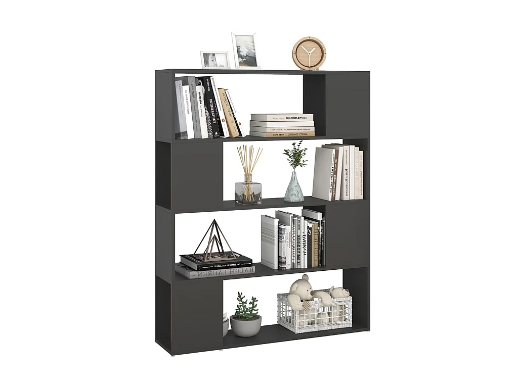 Bibliothèque-Séparateur de pièce Gris 100x24x124