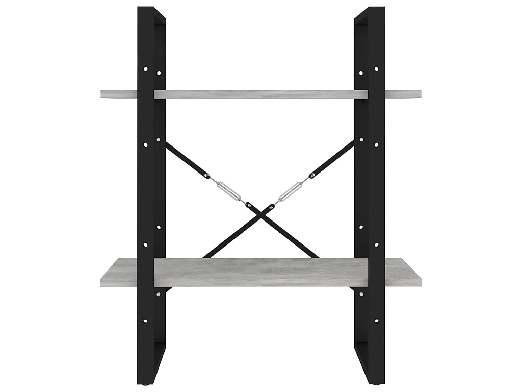 Bibliothèque à 2 niveaux Gris béton 60x30x70