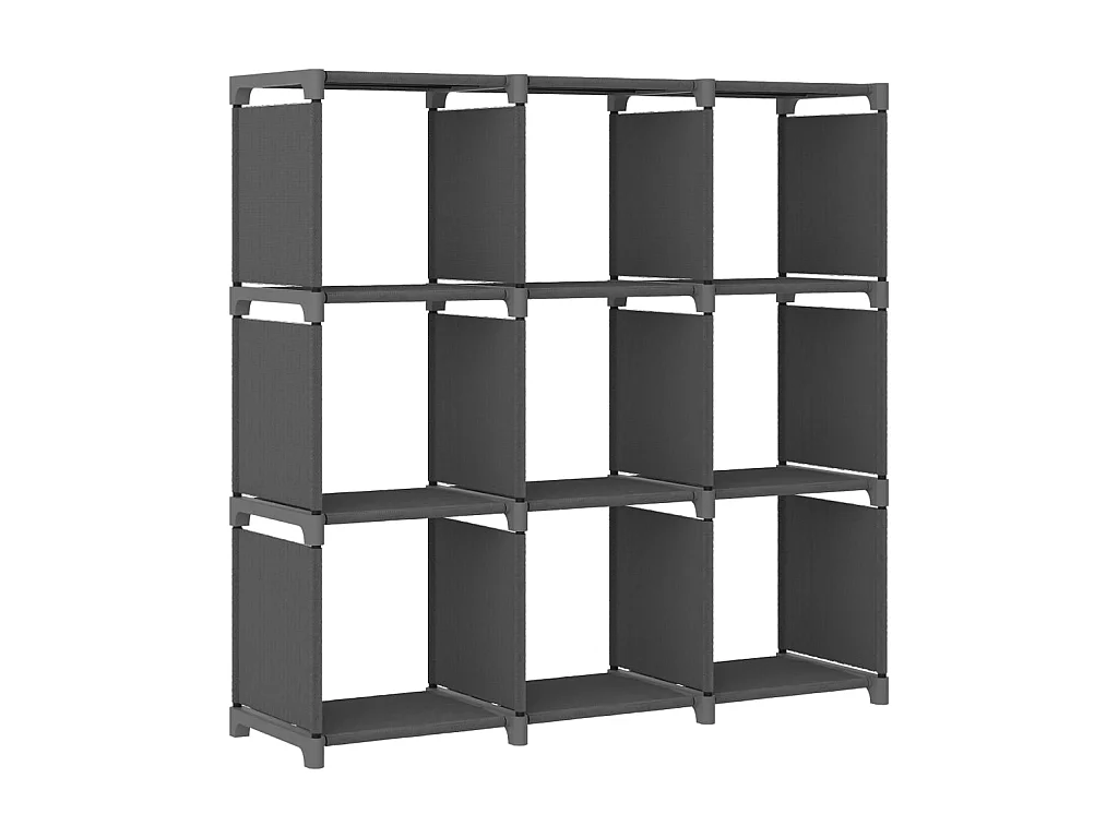 Étagère d'affichage 9 cubes Gris 103x30x175,5 Tissu