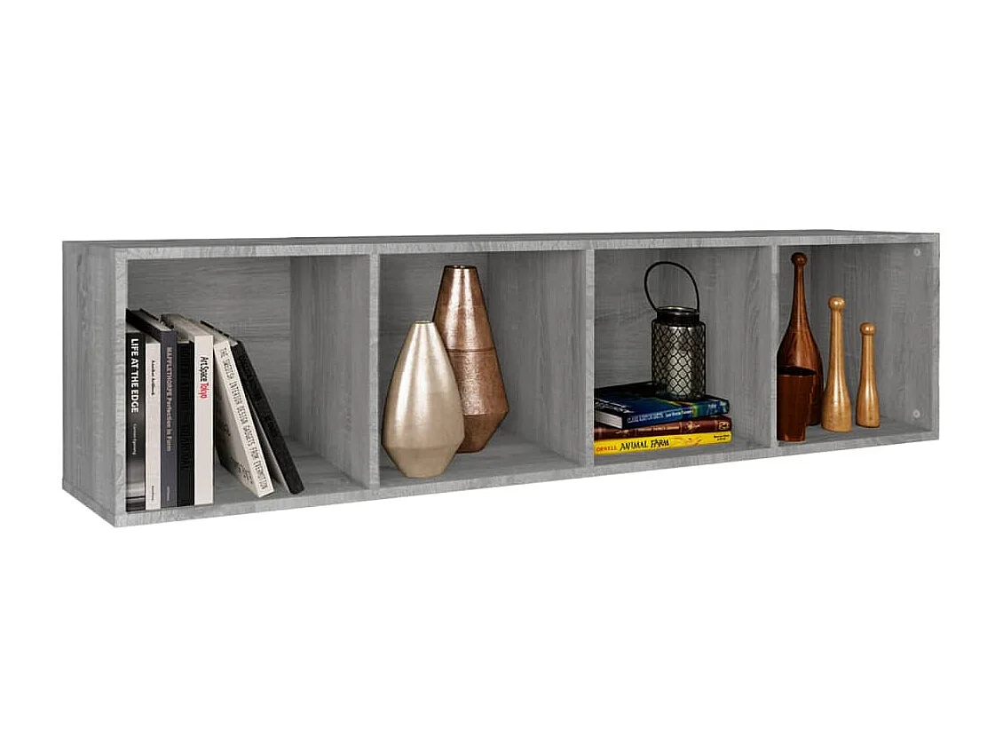 Bibliothèque-Meuble TV Sonoma gris 36x30x143